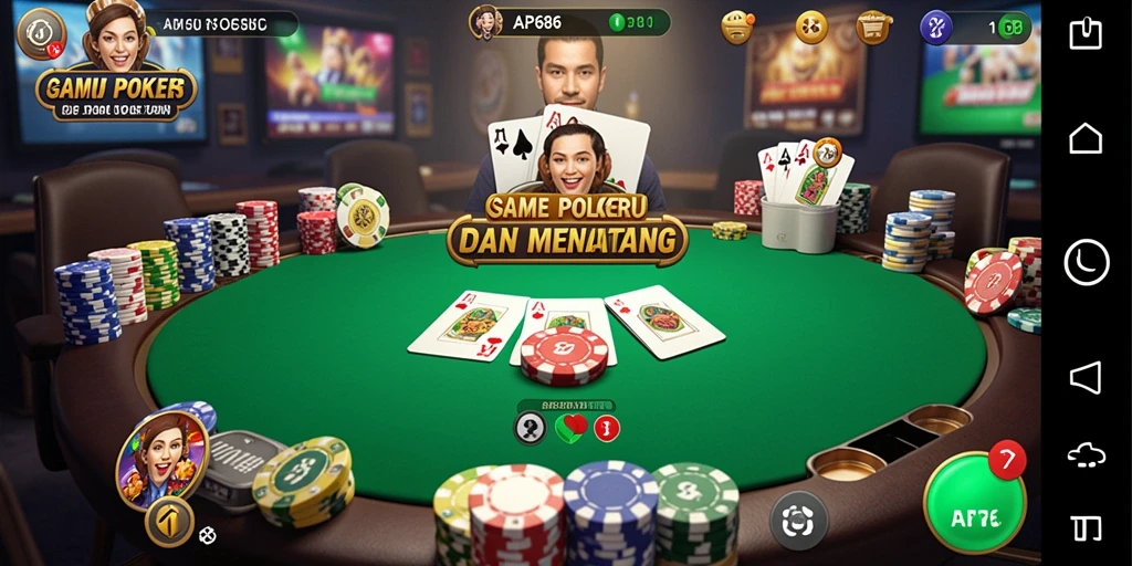 Tampilan gameplay Poker yang mendebarkan di AP686.