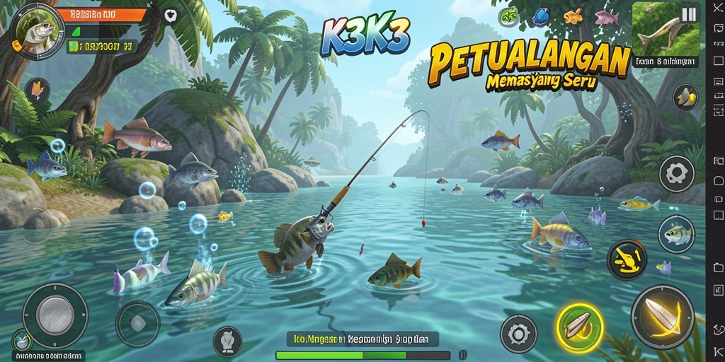 Tangkapan ikan besar dalam gameplay K3K3 yang seru.