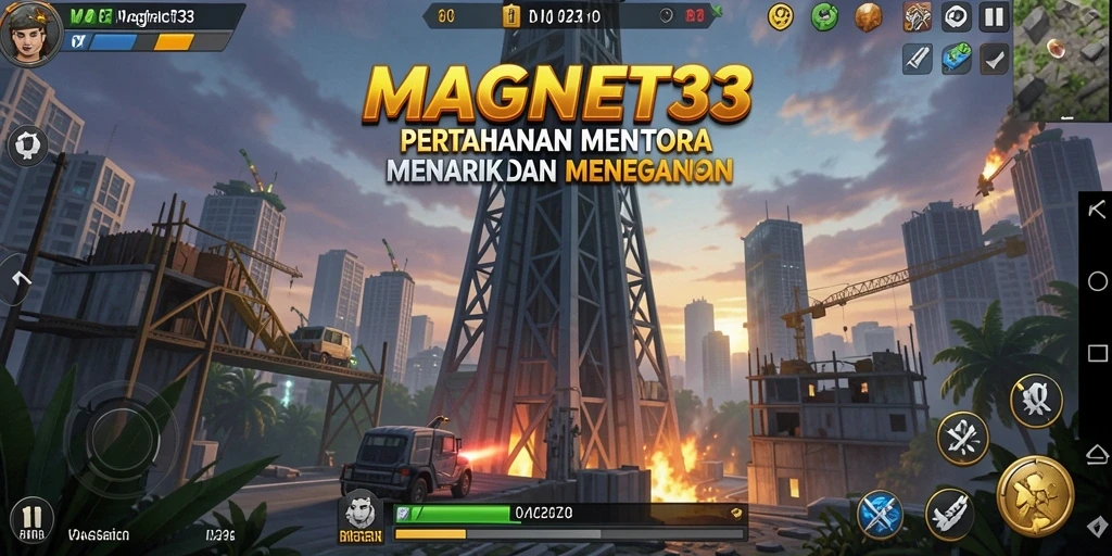 Gameplay seru dalam MAGNET33 yang menampilkan pertempuran Tower Defense.