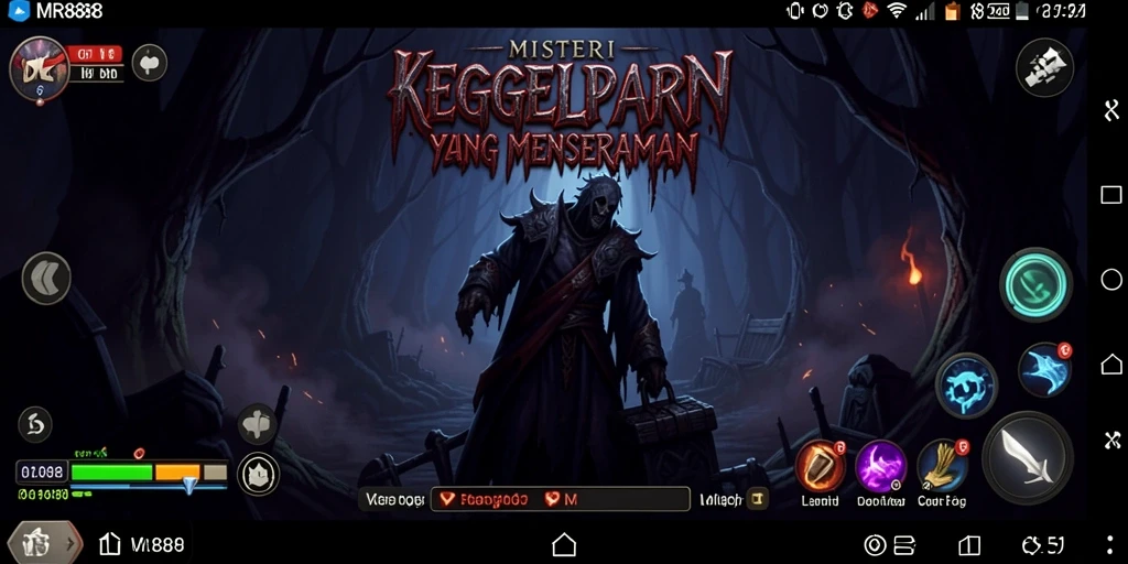 Tampilan gameplay misterius dan menegangkan di MR888.