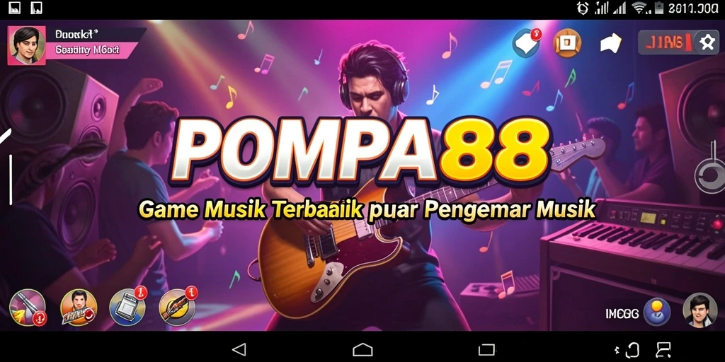 Tampilan menarik gameplay POMPA88 dengan berbagai lagu yang seru.