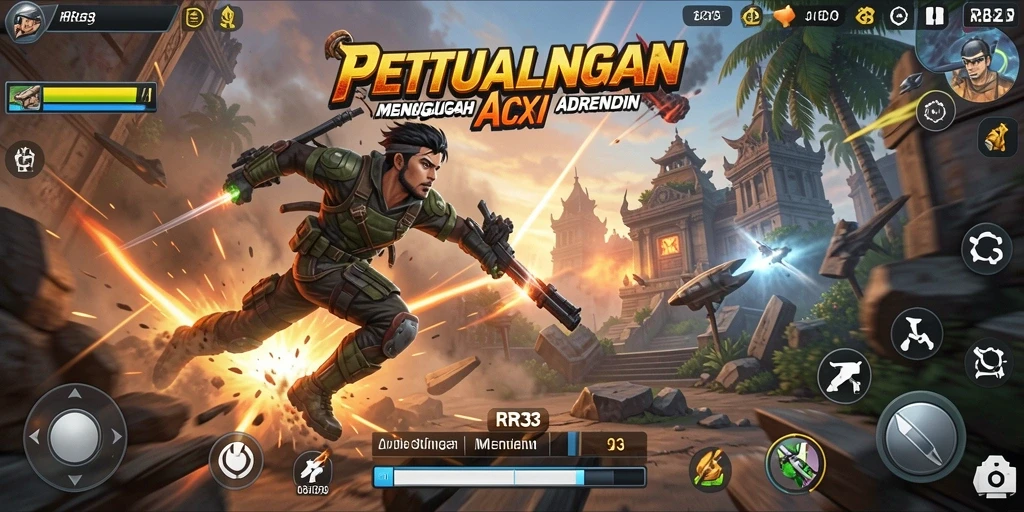 Tampilan gameplay aksion yang mendebarkan dari RR33.