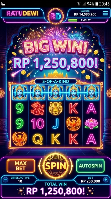 Tampilan utama aplikasi ratudewi yang menarik dan mudah dipahami.